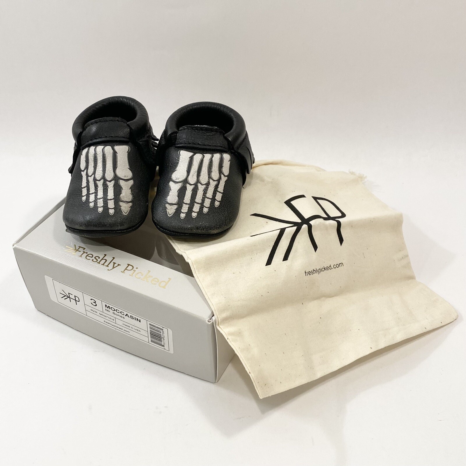 SAOLA Mocassino Halloween Mr. Bones appena scelto scheletro suola morbida FP 3 12 18 MOS