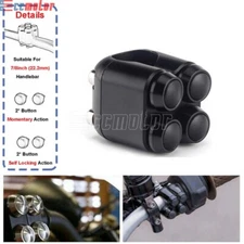 7/8" 22mm 4 Button Handlebar Switch Latch Momentary / Self Locking Switch 12V