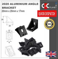 2020 Aluminium V-Slot Extrusion L Shape Corner Joint Right Angle Bracket BLACK 