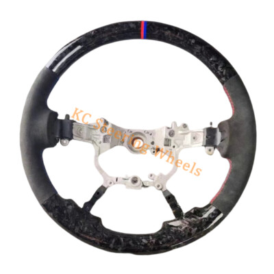 Forged Carbon Fiber Alcantara Red line Steering Wheel For Land Cruiser Alphard