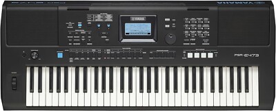 Yamaha PSR-E473 61-Key Portable Keyboard With Power Adapter