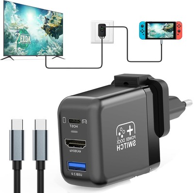 Für Nintendo Switch/OLED TV Dockingstation DockStation 4K HDMI Adapter Ladegerät