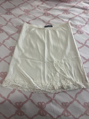 Brand New Brandy Melville White Silk Lace Skirt