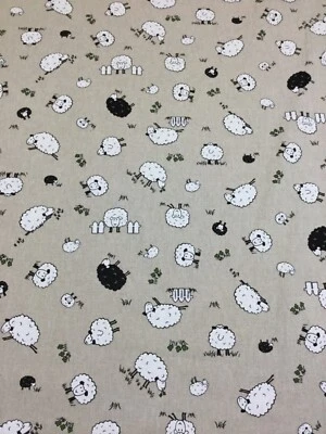 Chatham Glyn Sheep ,Linen Look Fabric for Curtain/ Upholstery/Cushions