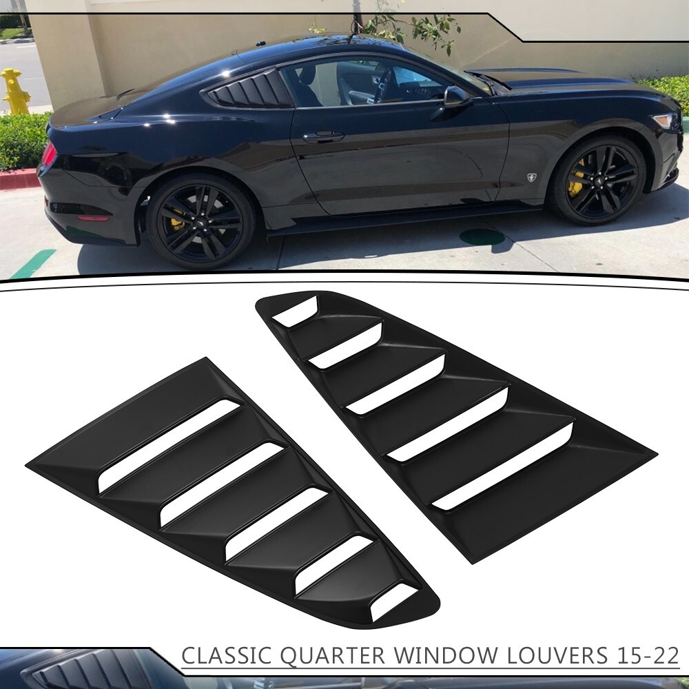 2pcs Fits 2024-2025 Ford Mustang Classic Rear Side Window Louver Sun Vents Cover