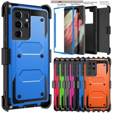 For Samsung Galaxy S21 S21 Ultra S21 FE Phone Case Shockproof Cover W/Belt Clip