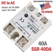 24V-380V 40A SSR-40DA Solid State Relay Module Alloy Heat Sink 3-32V DC to AC