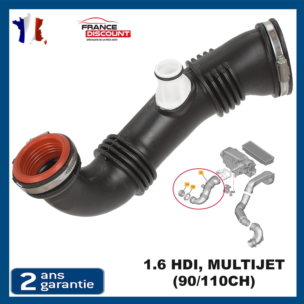 Durite Moteur CITROËN C4 2 Phase 1 1.6 HDI (2013) – Réf. 1574JG