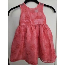  NEW Coral Floral Overlay SWEET HEART ROSE Sleeveless Dress Girls Size 3