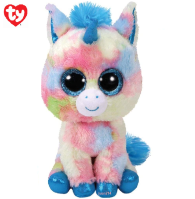 TY Beanie Boos Blitz the Blue Unicorn (Regular Size - 6 inch