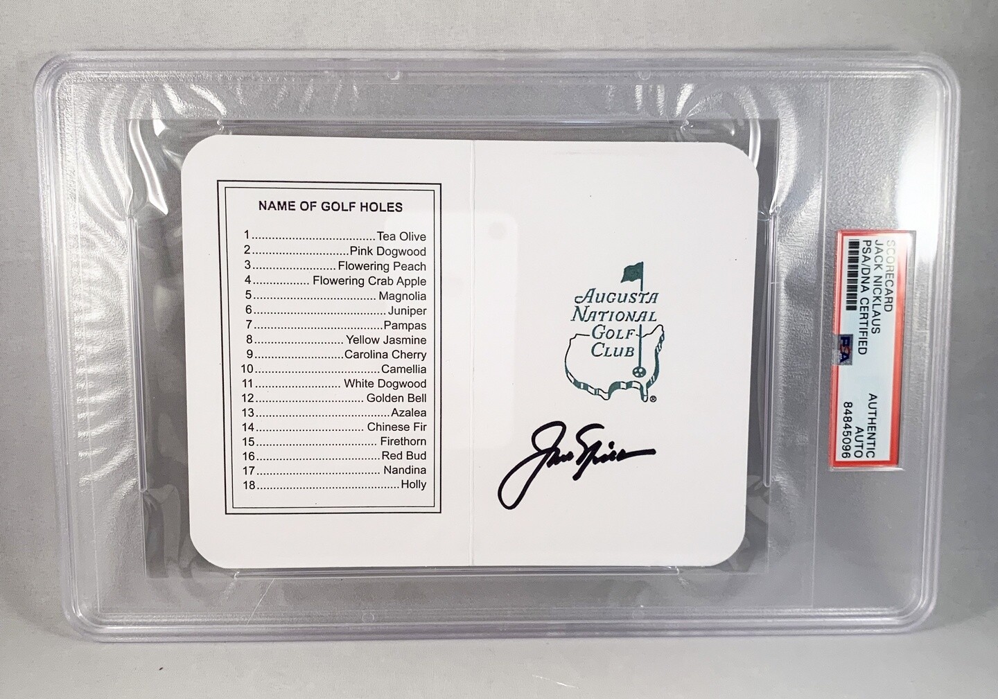 Jack Nicklaus Signed Masters ScoreCard 5 PSA/DNA 19 COA