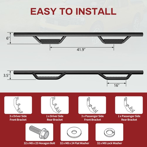 YITAMOTOR Running Boards For 2009-2018 RAM 1500 19-24 Classic 10-24 2500 3500 - Picture 3 of 11