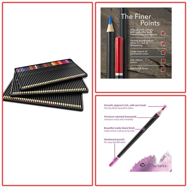 Castle Art Supplies 120 Colored Pencil Set for artists, featuring 'soft