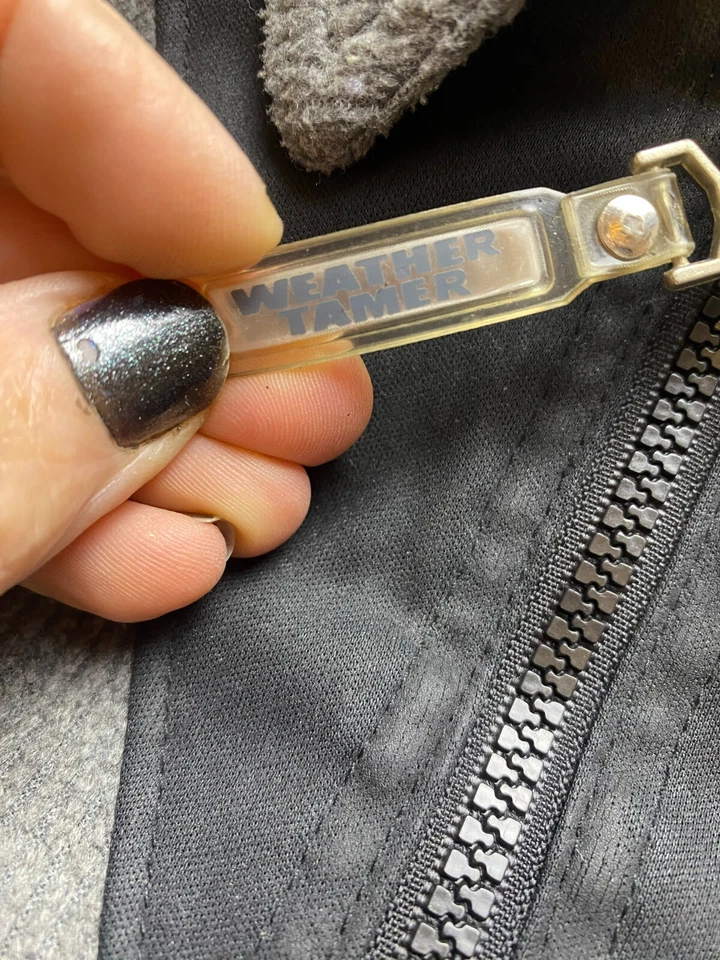 Weather Tamer Jacket Adult Extra Large Black Gray Full Zip Reversable Mens - Image 3 of 4