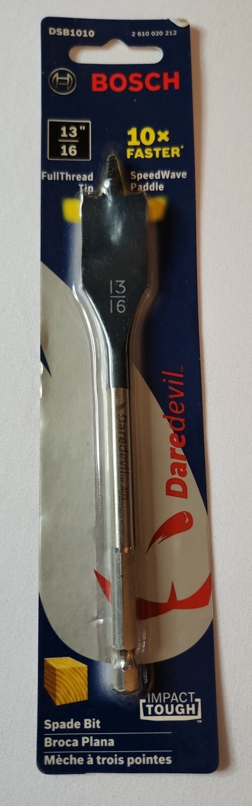 Bosch 13/16 Inch Spade Bit DSB1010 New High-Performance Drill Bit-image