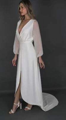 Silk Wedding Dress, size 14 - Image 1 of 3
