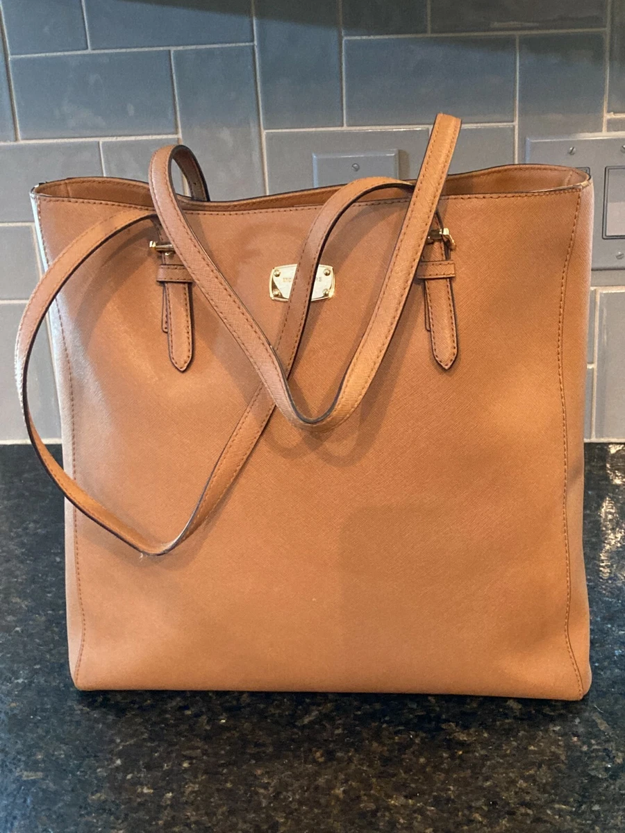 MICHAEL KORS JET SET Tall TRAVEL ACORN BROWN LARGE SAFFIANO TOTE,SHOULDER  BAG