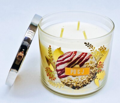 2 Bath & Body Works PEANUT BUTTER JELLY PBJ Large 3-Wick Scented