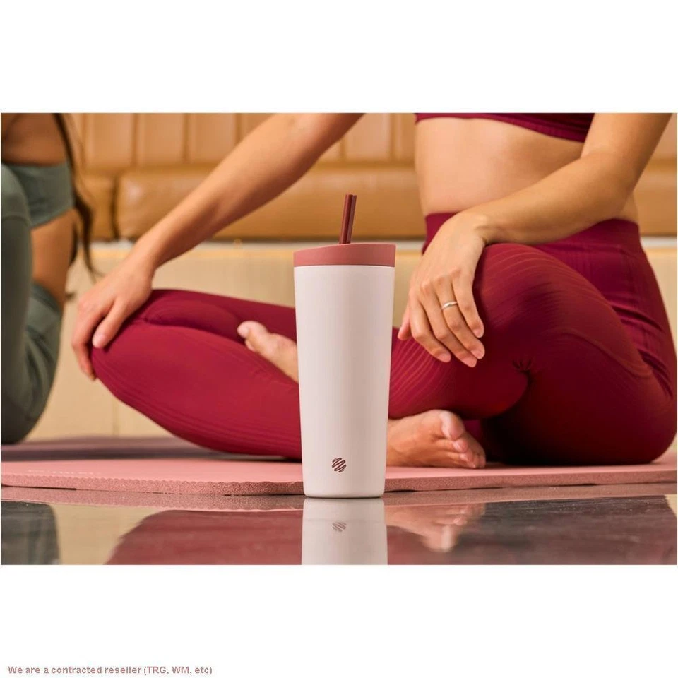 Vaso de paja Strada de acero inoxidable BlenderBottle 24 oz - rojo Foto 3 de 4