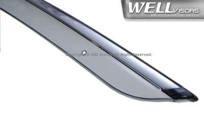 WELLvisors In-Channel Window Visors For Lexus LS430 (2001-2006) - Smoke Tint With Chrome Trim