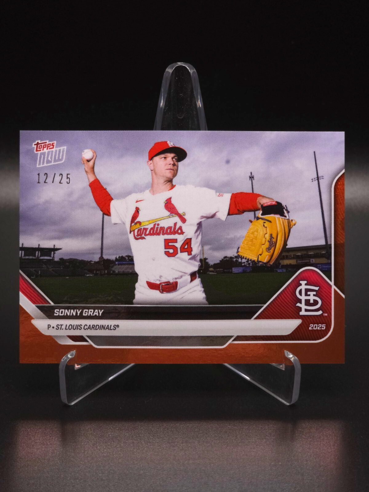 Sonny Gray 2025 Topps Now Road to Opening Day Orange Parallel 12/25 St. Louis Cardinals