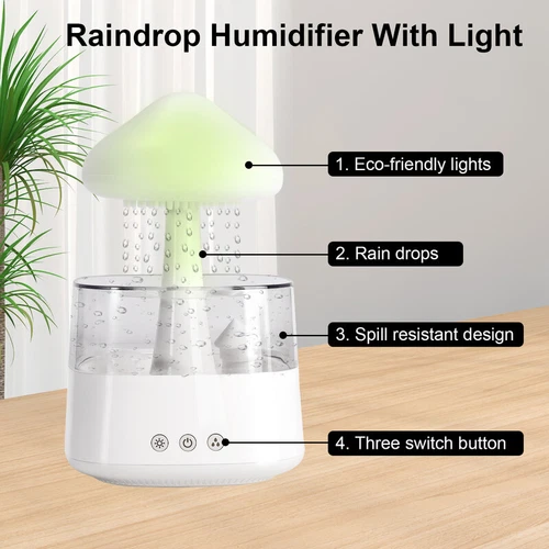 Cloud Humidifier Relaxing Aromatherapy Desk Rain Lamp USB Rain Sound Diffuser AU - Bild 10 von 12