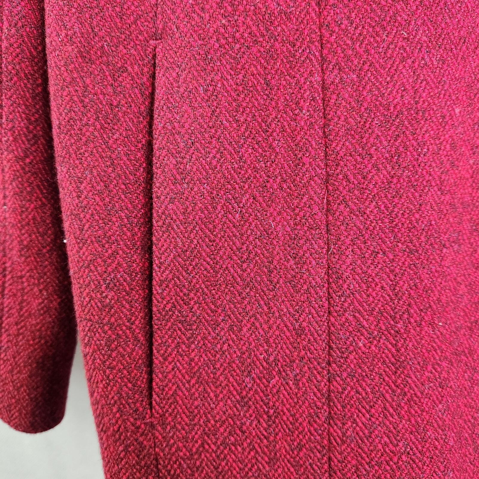 Pendleton 10 Red Herringbone Wool Button Down Bla… - image 6