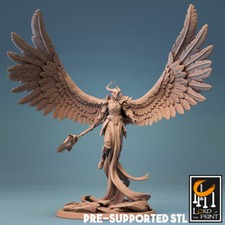 Flying Female Angel Fighter Miniature D&D DnD...