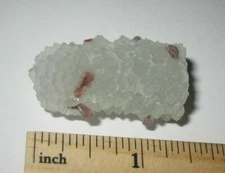 1.5" RARE!! NATURAL DRUSY CORAL QUARTZ WITH RED STILBITE FROM INDIA ~ 21grams *8