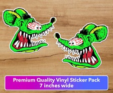 Rat Fink Hot Rod Large 7-in Pack Premium Decal Sticker Car Truck Free Shipping
