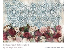 BURGUNDY WOODS Decoupage - Pack of 2