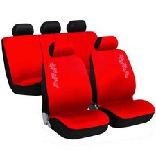 COPRISEDILI UNIVERSALI CON FIORE RICAMATO NEW COPRI SEDILI FODERE ROSSO