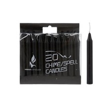 Mega Candles - Unscented 4" Chime / Spell Taper Candles - Black, Set of 20