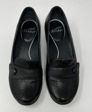Dansko Olena Black Shimmer Shoes Loafers 38 EU 7.5/8 US