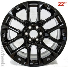 1 New Single Gmc Sierra Yukon Denali Gm Oem Black 22 Wheel Rim Srv 84802386