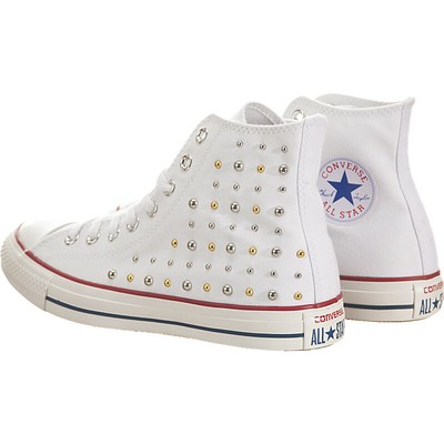 white and gold converse high tops