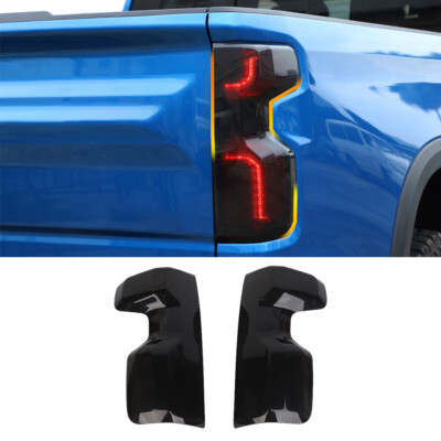 Blackened Taillight Lamp Shell Cover Trim Accessories For Chevrolet Silverado22+