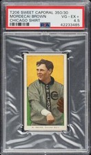 1909-11 T206 Mordecai Brown CHICAGO SHIRT, SWEET CAPORAL 350/30 PSA 4.5 (PWCC-A)