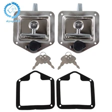 Stainless Steel Folding T Handle Lock Latch 2 Pcs for Truck Trailer Toolbox