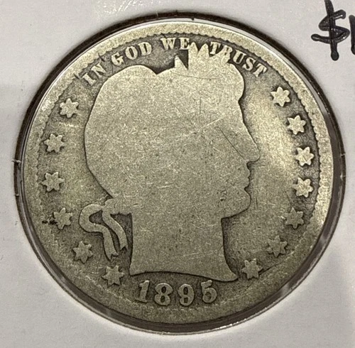 1895 Barber Quarter 25C Silver U.S. Coin