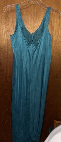 Camicia da notte in nylon Undercover Wear 1X anni 80 vintage verde farfalla maxi abito spazzato us intime ottimeioni
