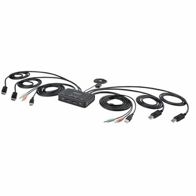 StarTech 2-Port Dual-Monitor DisplayPort Cable KVM Switch (c2dd46ua2cblkvm)