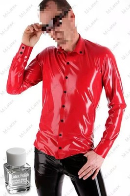 Latex polish Rubber Gummi Man peaked collar Shirt costume customized .4mm #897-4