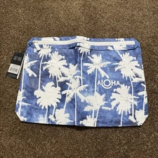 ALOHA Collection Max Indigo Coco Palms Zipper Pouch with Palm Tree New