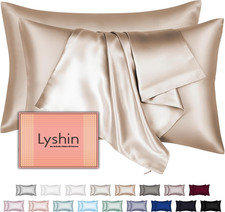 Mulberry Silk Pillow Cases 2 Pack Standard Size 20x26 Inches with Hidden Zipper,