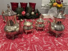 International Silver Company Vintage Silver Plated Tea Set Coffee Set 4-Piece