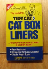 Vintage Discontinued Tidy Cat 3 Box Liners 22" X 30" 2 ply 4 Pack New NOS 1988