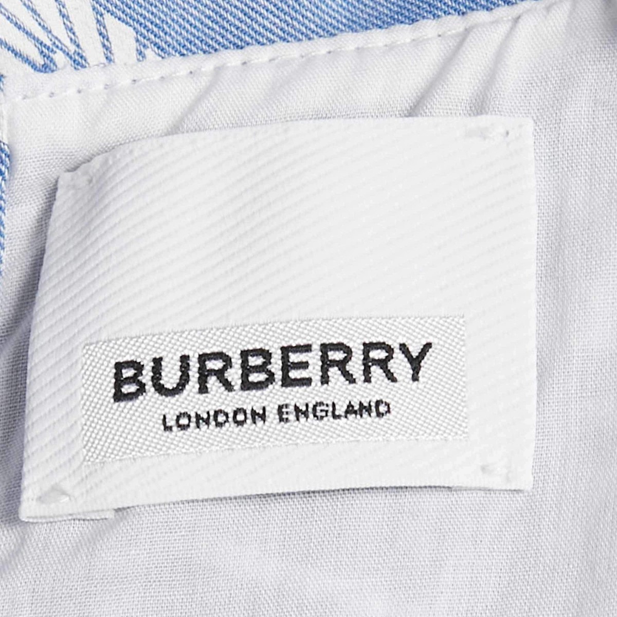 Burberry Kids Blue Printed Cotton Belted Dress 12 Yrs | eBay