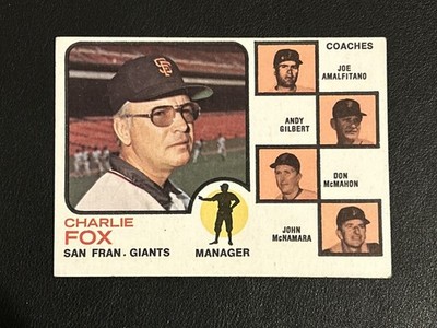 1973 Topps - Charlie Fox - John McNamara, Joey Amalfitano #252 Orange Background