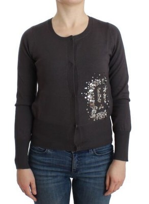John Galliano Purple Wool Sequined Cardigan Knit Women's Sweater